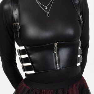 Disturbia Delia Zip Faux Leather Harness